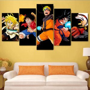 Naruto Wall Art Uzumaki Goku Luffy Saitama Meliodas